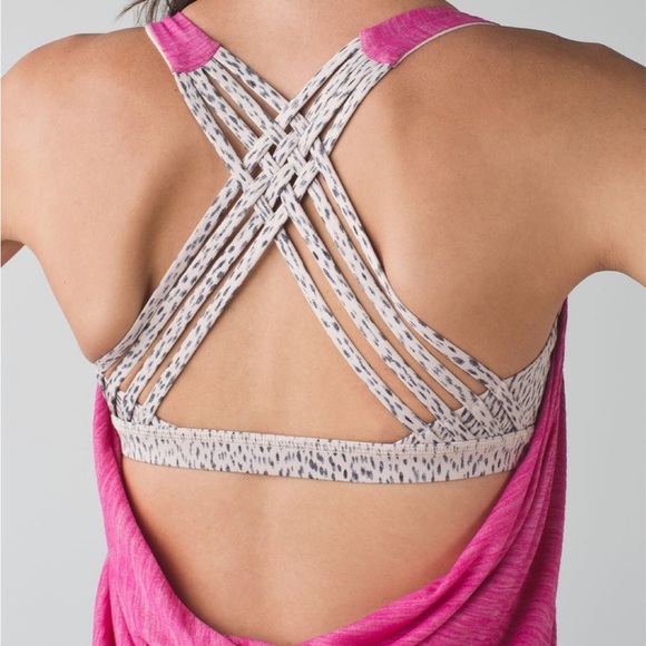 Lululemon Wild Tank Heathered Jewelled Magenta / Dottie Dash White Black - Picture 1 of 6